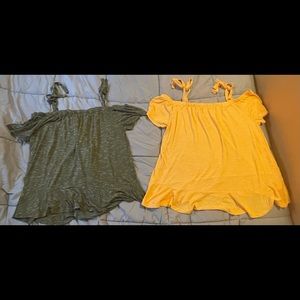 TWO Ana XXL cold shoulder summer top shirts CUTE!
